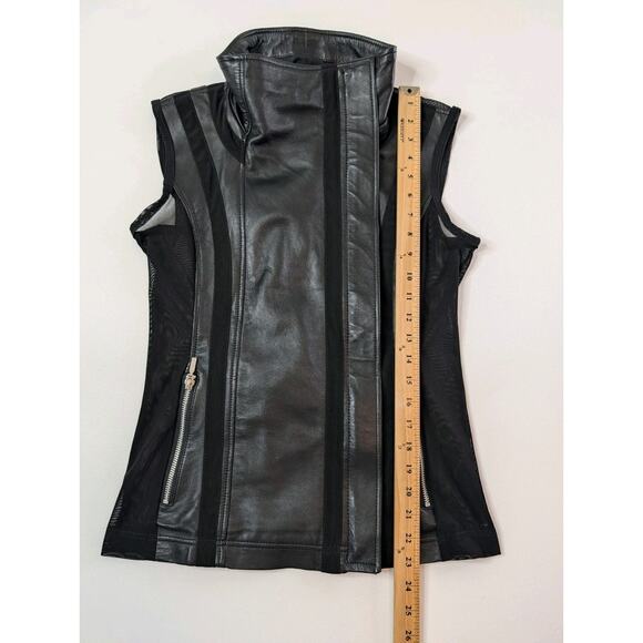 Anatomie Leather And Mesh Moto Style Vest Black Size Small - Picture 9 of 10